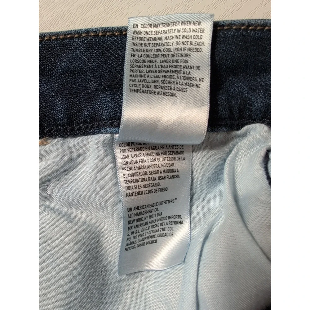 American Eagle Womens 6 Hi Rise Jegging Jeans Blue Dark Wash Stretch Next Level - Picture 16 of 16